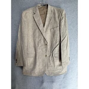 Irvine Park Blazer Sport Coat Mens 48L Beige Lambswool Tweed Jacket Long‎